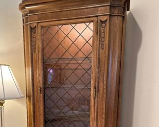 Vintage China/Display Cabinet and Crystal Floor Lamp