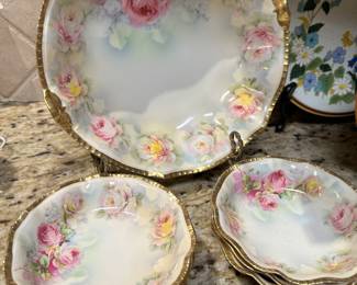 Prussia: Royal Rudolstadt: 1 Large Bowl with 6 Smaller Bowls