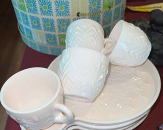 Vintage Pink Milk Glass