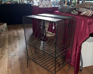 Mid-Century Modern Record Player LP Vinyl Album Metal Holder Rack Stand Table