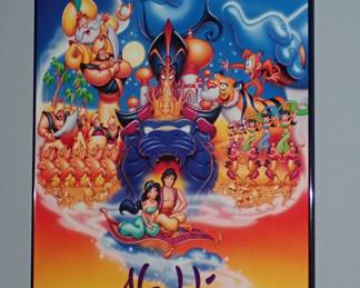 Large movie posters framed aladdin