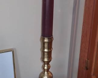 Large tall brass candle folder