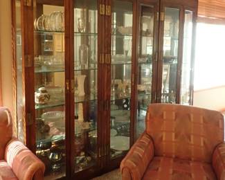 3 - glass curio cabinets