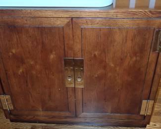 Henredon 2 door cabinets with Asian accents