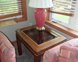 End table with insert