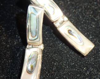 ALABASTER NECKLACE & BRACELET & EARRINGS - STERLING