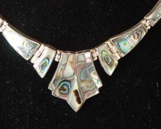 ALABASTER NECKLACE & BRACELET & EARRINGS - STERLING