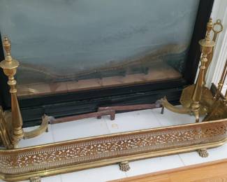 Fireplace fender and tools