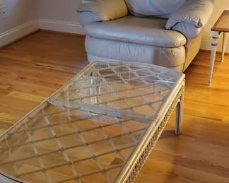 Glass top coffee table