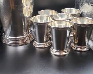 Mint Julep silver set of 12 cups and ice bucket