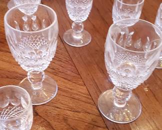 Waterford footed glasses varying sizes