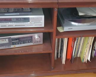 Turntable, receiver/tuner, cassette deck and lps.