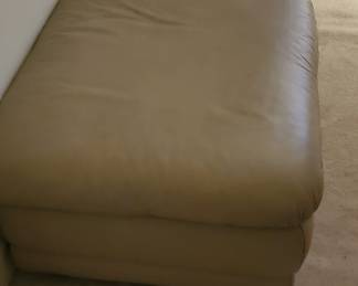 Cream color leather ottoman 
