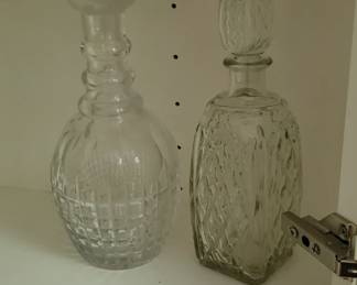 Waterford decanter and vintage 1960s decanter 