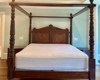 King Four Poster Carved Bed