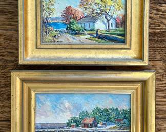 "Maine" Oil on Boards, Signed Mary Castelnova