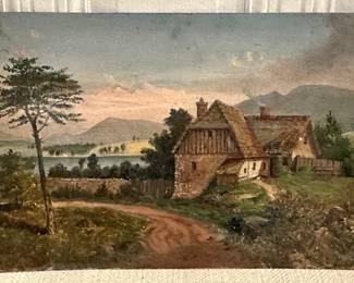 "Meandering Road," Oil on Board