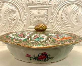 Antique Rose Medallion Covered Tureen
