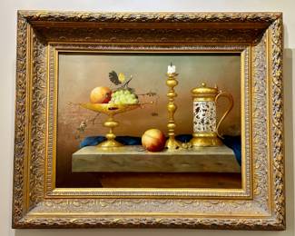 Still Life, Oil on Canvas, Signed Jozsef Molnar