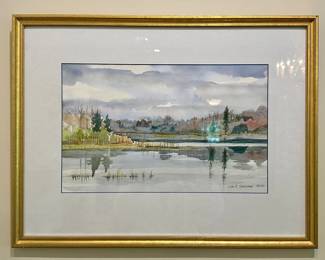 "The Salt Marsh" Watercolor, Signed John K. Grosvenor 2012