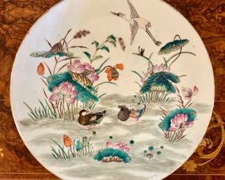 Antique Chinese Famille Rose Large Plate