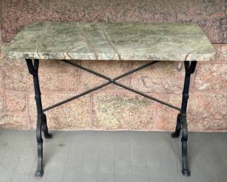 Marble Top Side Table with Iron Base