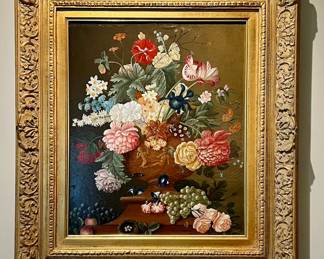 Still Life Flowers, Oil on Canvas Signed Royd Robinson