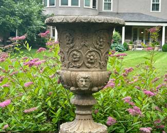 (2) Cement Planters with Face