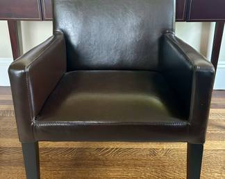 Crate & Barrel Pullman Leather Armchair
