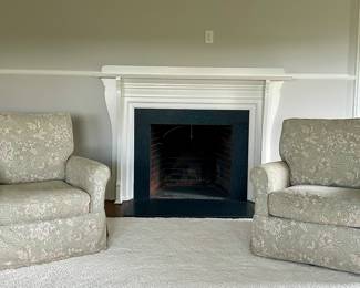 (2) Custom Upholstered Rocking Chairs