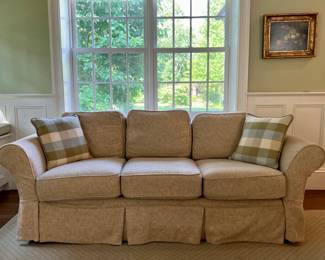 (2) Slipcovered Sofas 
