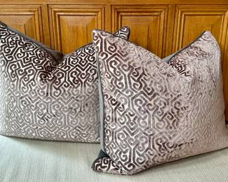 (6) Velvet Down Pillows
