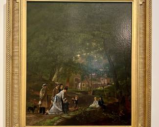 "Picnic in the Glen" Oil on Canvas by J. Vollmering