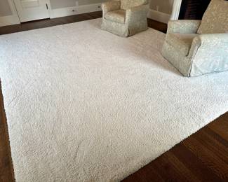 Fluffy White Bound Area Rug