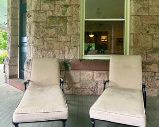 (2) Cast Aluminum Adjustable Lounge Chairs