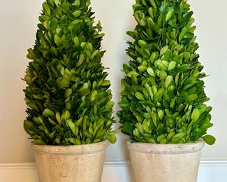 (2) Faux Boxwoods