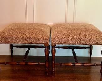 (2) Leopard Print Stools
