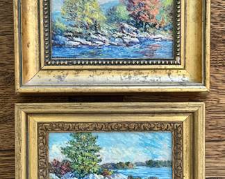 Landscape Scenes Oil on Board, Signed Mary Castelnova