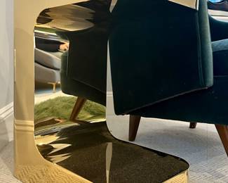 Interlude Home Modern Brass Finished Metal Dorset Rectangular Side Table