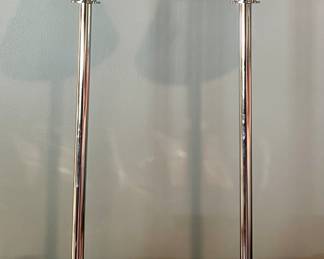 (2) Jonathan Y Brushed Chrome Buffet Lamps