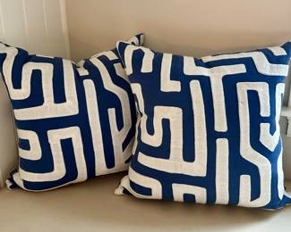 (2) Geometric Down Pillows