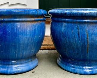 (2) Glazed Planters