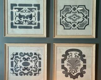 (4) Geometric Prints
