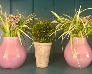 Faux Flowers & Boxwood 