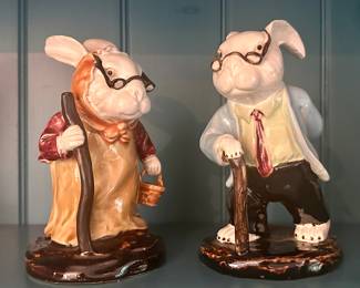 (2) Rabbit Figurines 