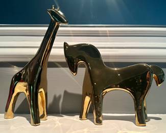 Gold Giraffe & Horse Decor