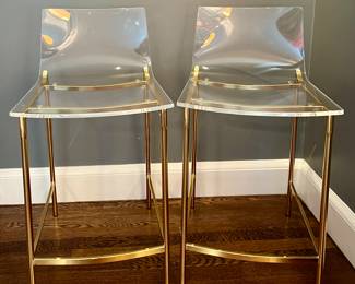 (3) New CB2 Acrylic Bar Stools