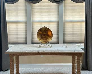 Travertine Console Table