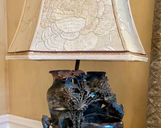 Carved Soapstone Lamp