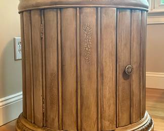 Distressed Drum Side Table